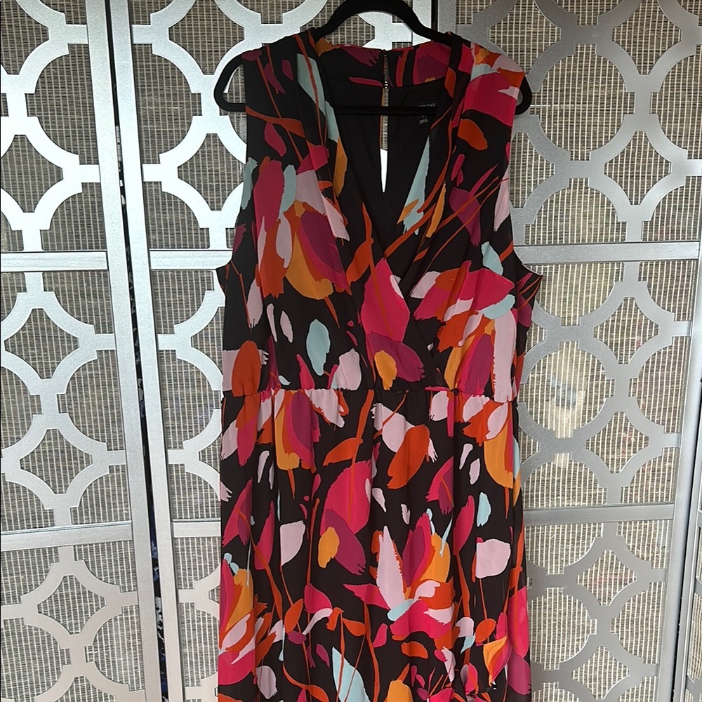 Lane Bryant Red and Pink Maxi Sundress